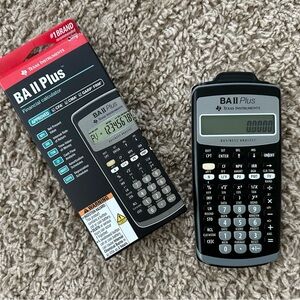 Texas Instruments BA II Plus Financial Calculator - Black and Gray